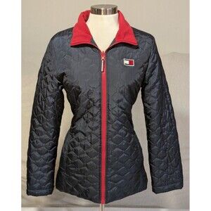 Tommy Hilfiger Quilted Jacket Women’s M Navy 3-in-1 Systems All Weather Full Zip